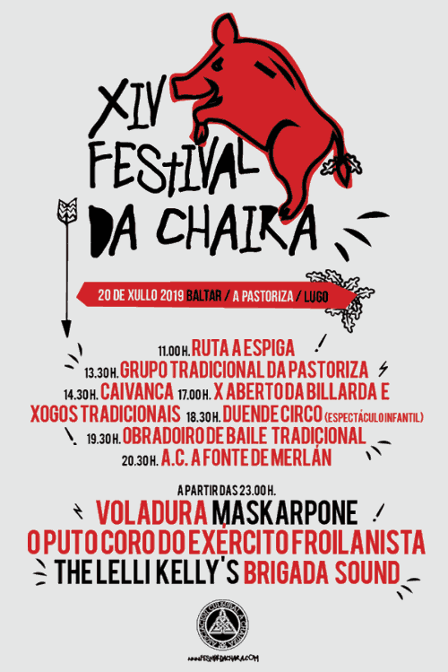 Cartel completo con horarios Festival da Chaira 2019